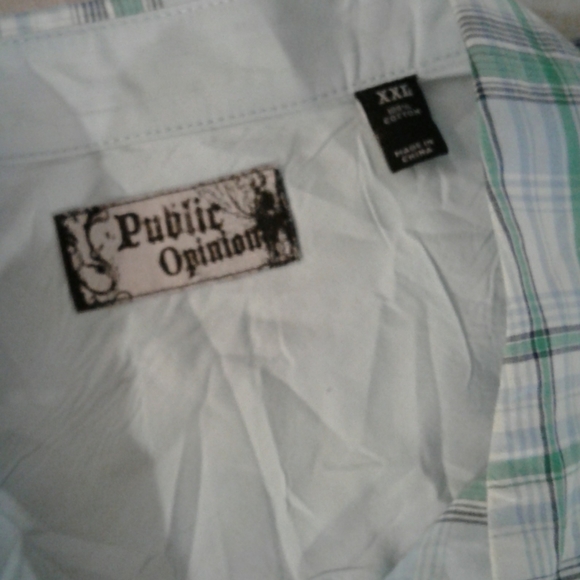 Men's 2XL short sleeve plaid shirt (Public Opinion) - Picture 5 of 6